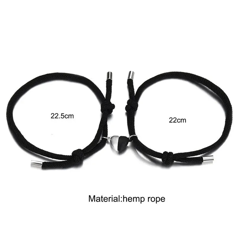 2Pcs Fashion Lovers Matching Friendship Heart Bracelet - Blade & Thread