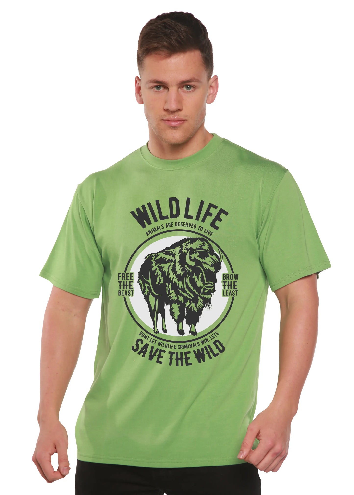 Wild Life Spun Bamboo® Men's Bamboo Viscose/Organic Cotton Short Sleeve Graphic T-Shirt Spun Bamboo