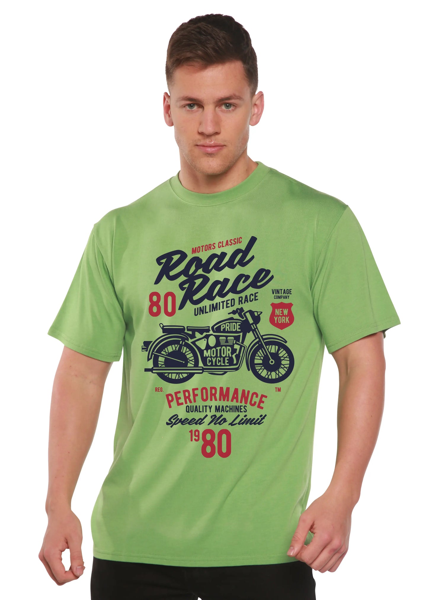 Road Race Motorcycles Spun Bamboo® Men's Bamboo Viscose/Organic Cotton Short Sleeve Graphic T-Shirt Spun Bamboo