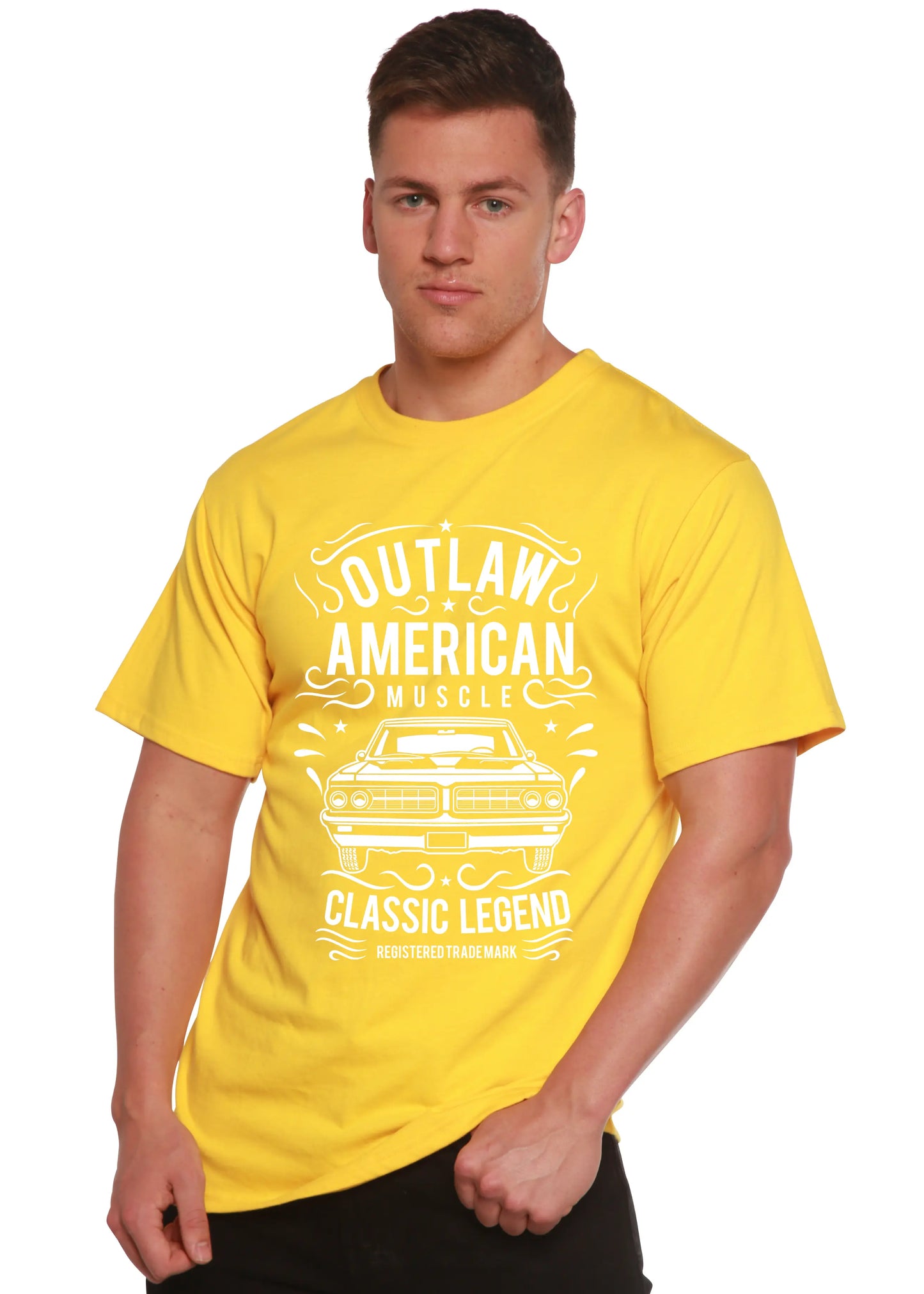Outlaw American Muscle Spun Bamboo® Men's Bamboo Viscose/Organic Cotton Short Sleeve Graphic T-Shirt Spun Bamboo