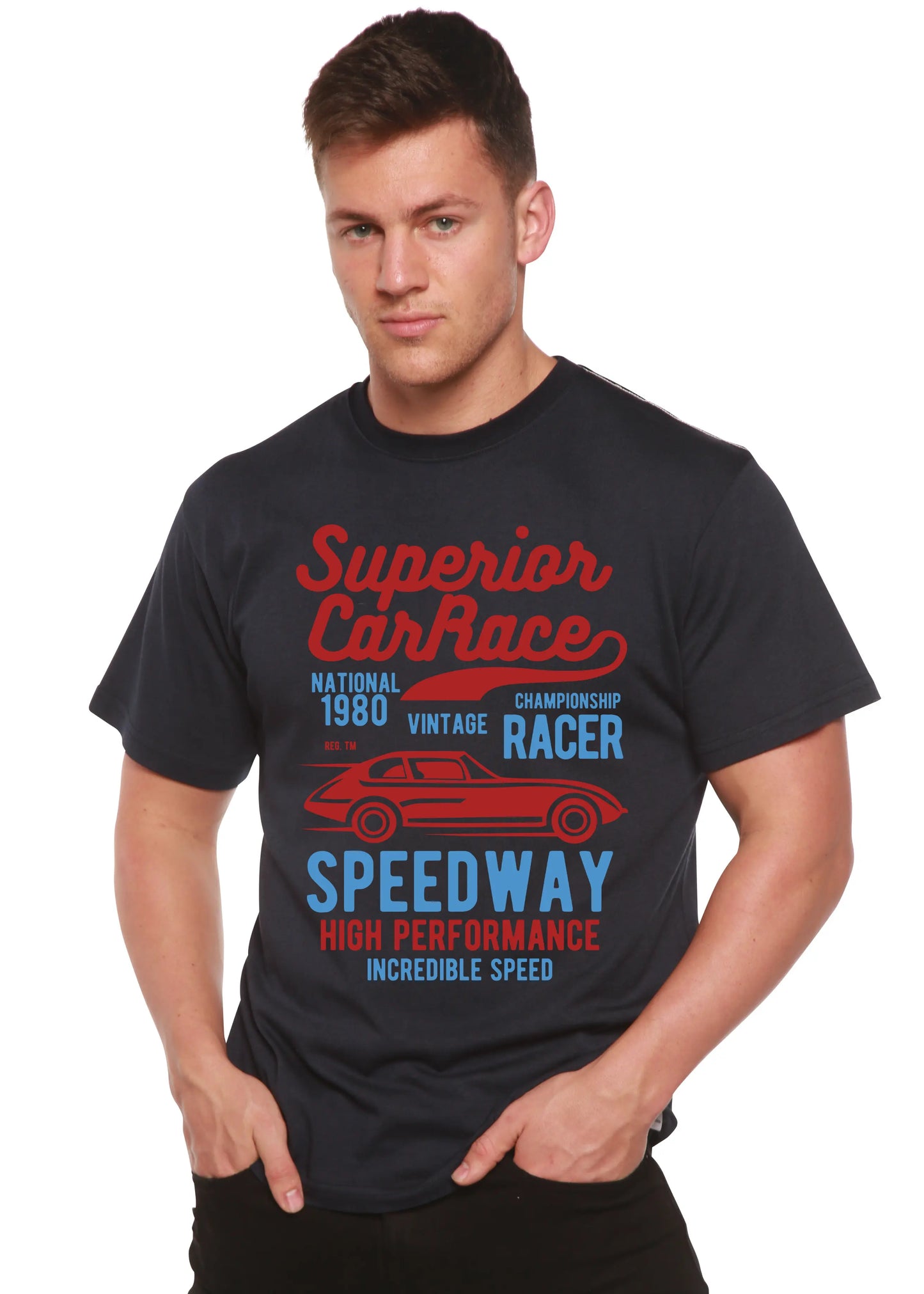 Superior Car Spun Bamboo® Men's Bamboo Viscose/Organic Cotton Short Sleeve Graphic T-Shirt Spun Bamboo