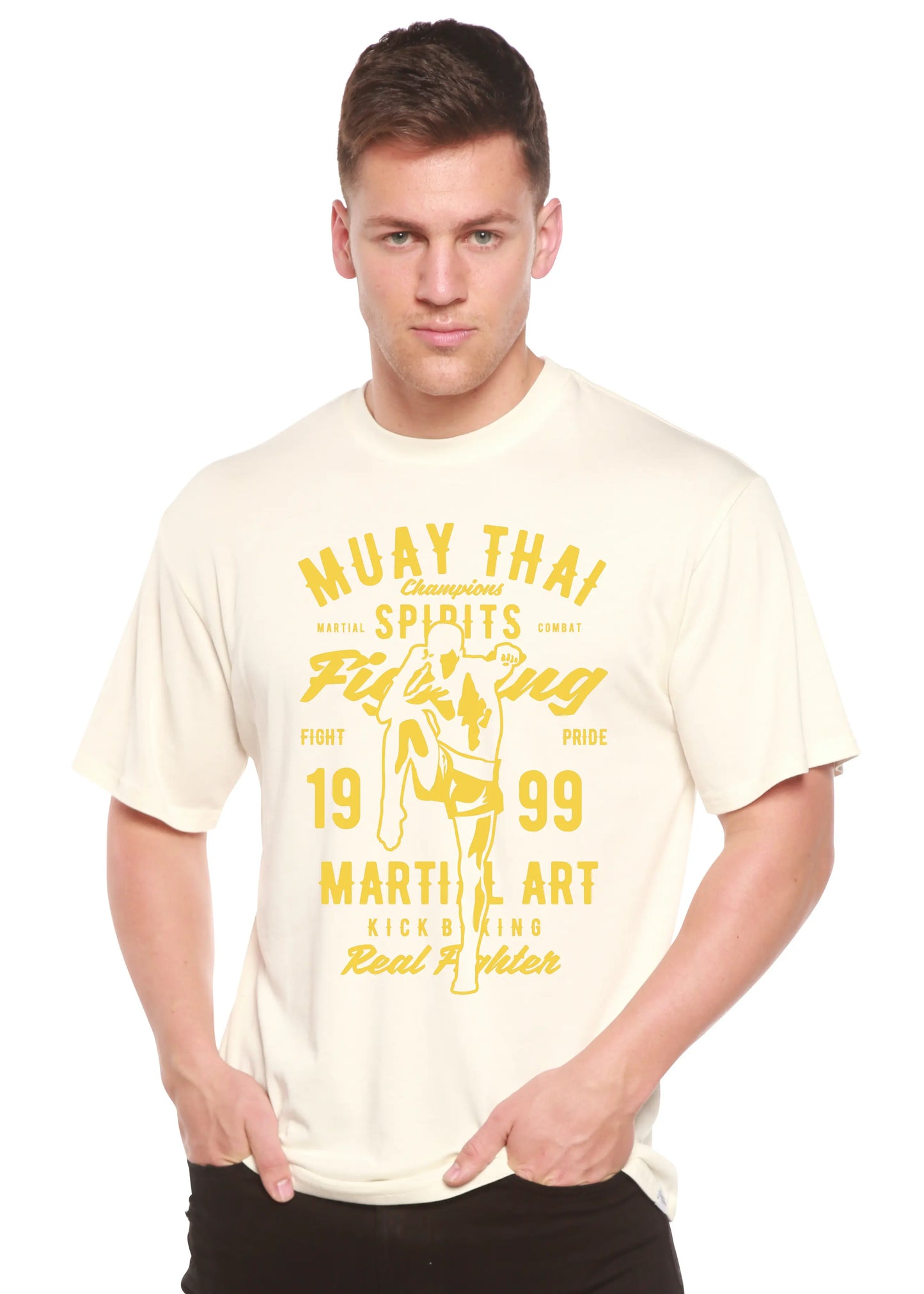 Muay Thai Spun Bamboo® Men's Bamboo Viscose/Organic Cotton Short Sleeve Graphic T-Shirt Spun Bamboo