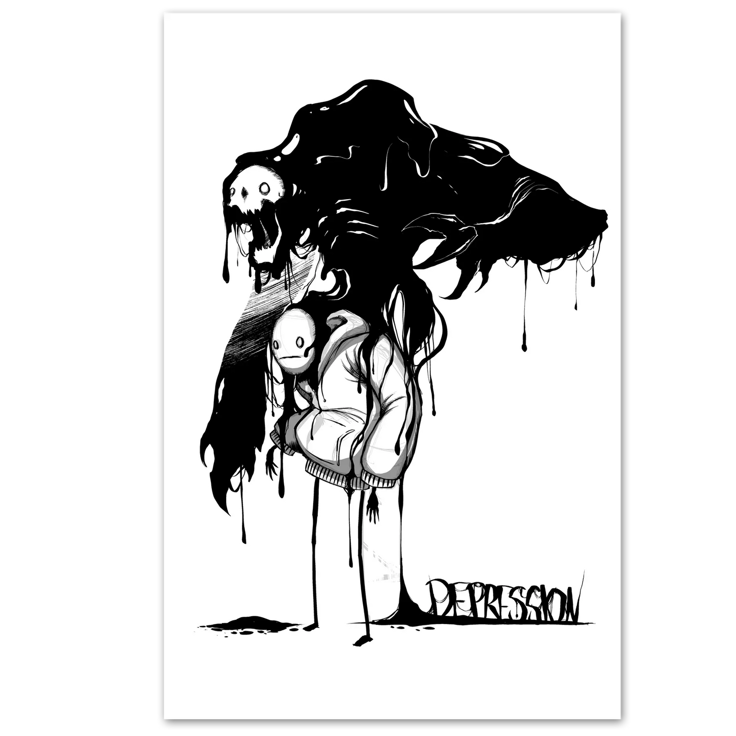 Depression Oil Print Any Means Necessary Clothing