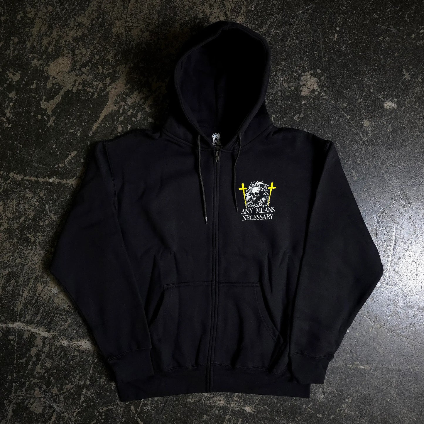 Let The Weak Burn Zip Up Hoodie Black Any Means Necessary Clothing