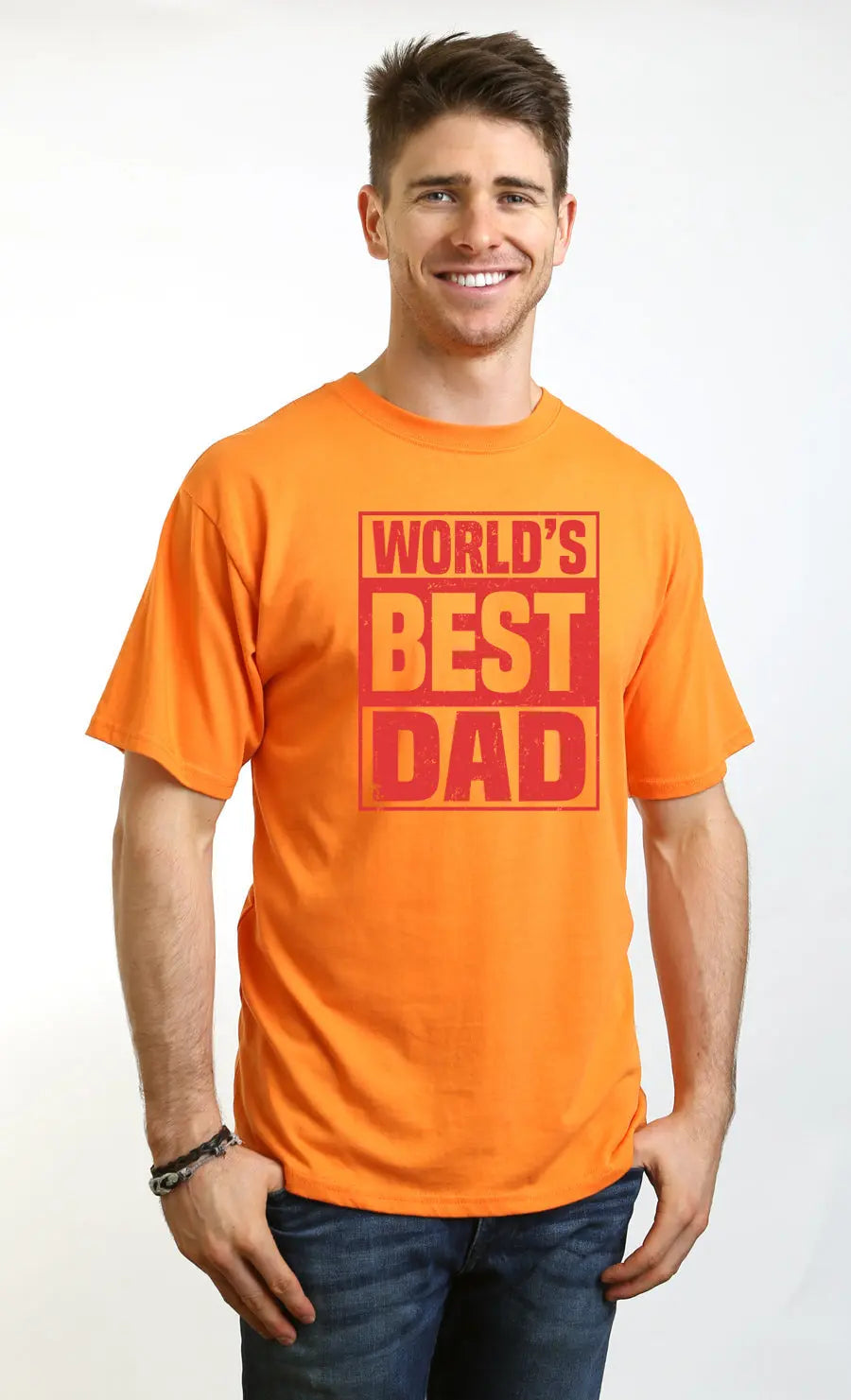 World's Best Dad Men's Bamboo Viscose/Organic Cotton Short Sleeve Graphic T-Shirt Spun Bamboo