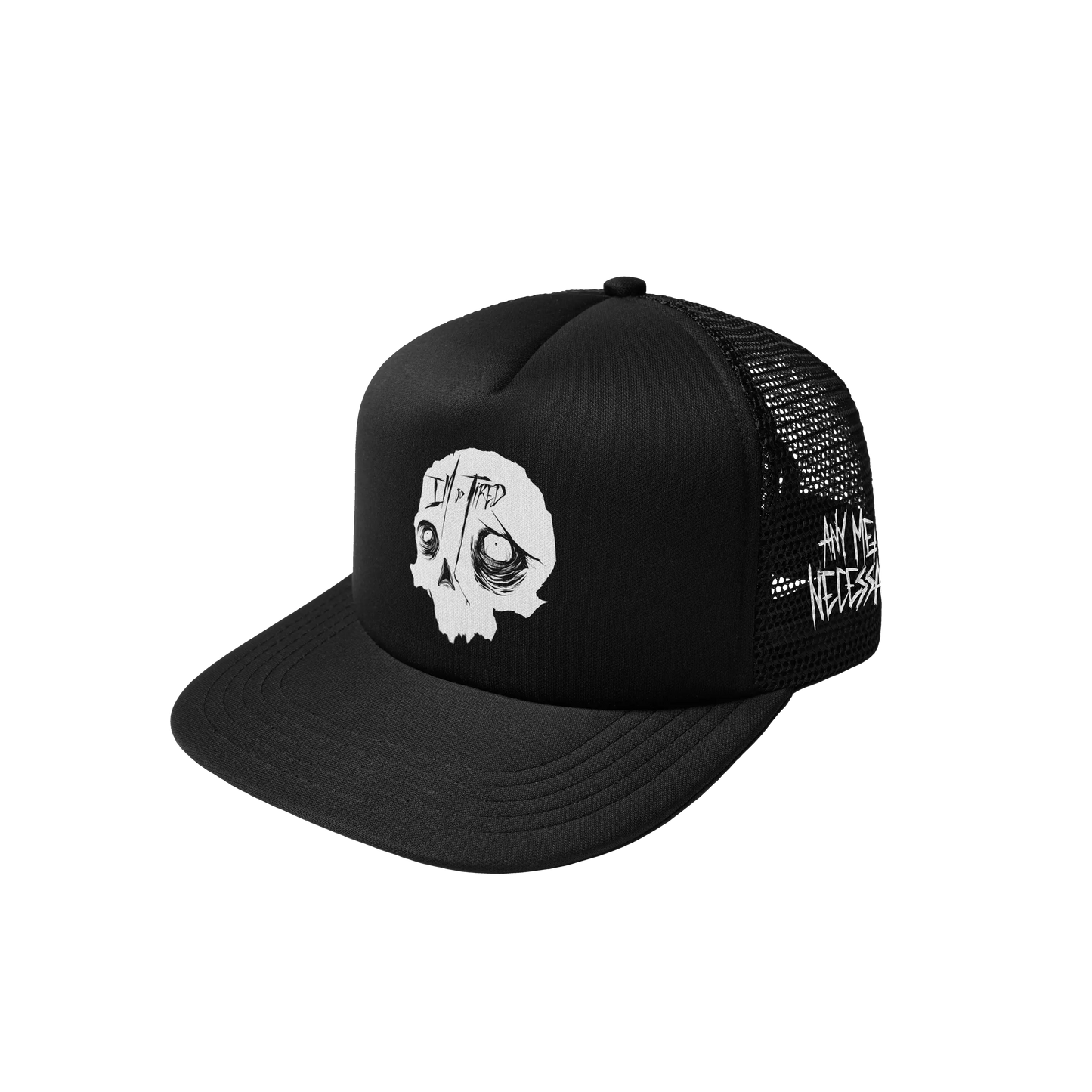 So Tired Trucker Hat Black Any Means Necessary Clothing