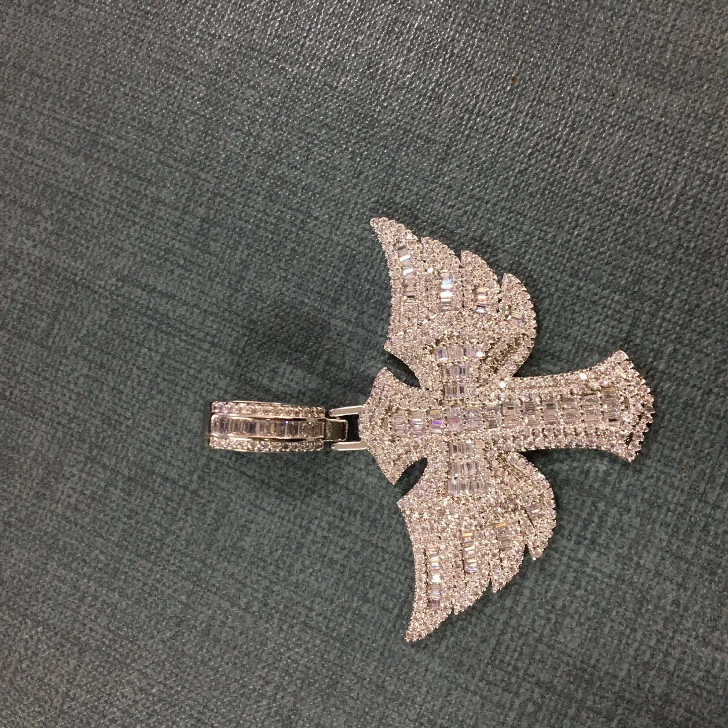 Angel Wings Cross Diamond Pendant - Blade & Thread