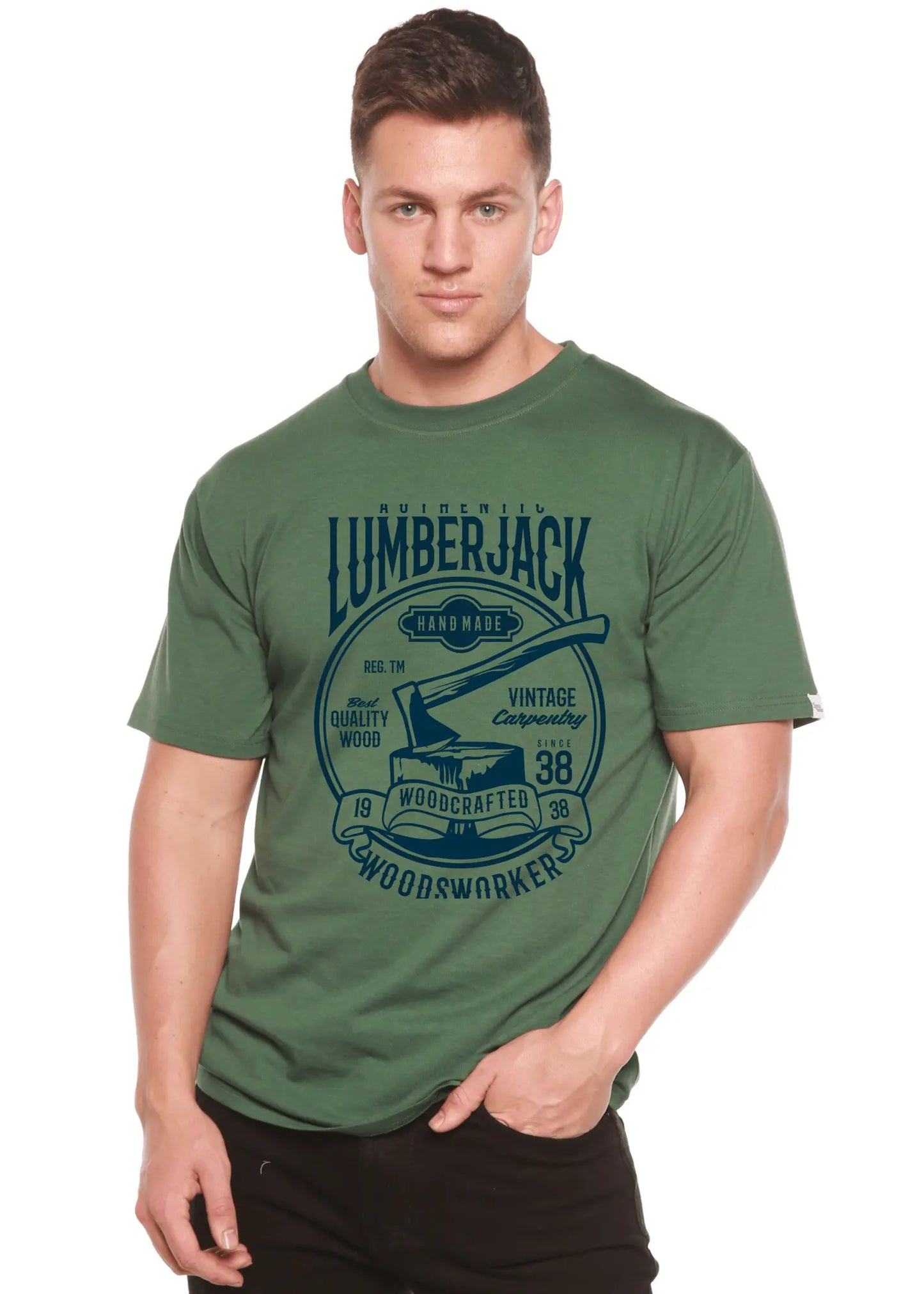 Authentic Lumberjack Men's Bamboo Viscose/Organic Cotton Short Sleeve Graphic T-Shirt - Blade & Thread