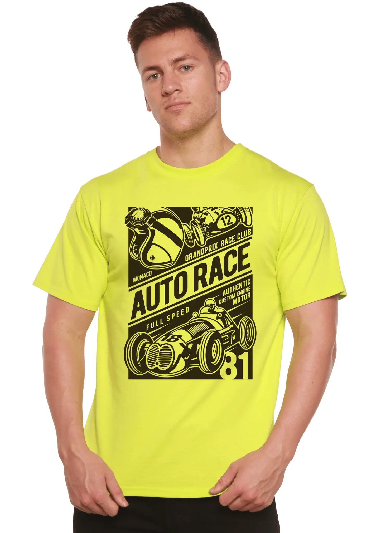 Auto Race Men's Bamboo Viscose/Organic Cotton Short Sleeve Graphic T-Shirt - Blade & Thread