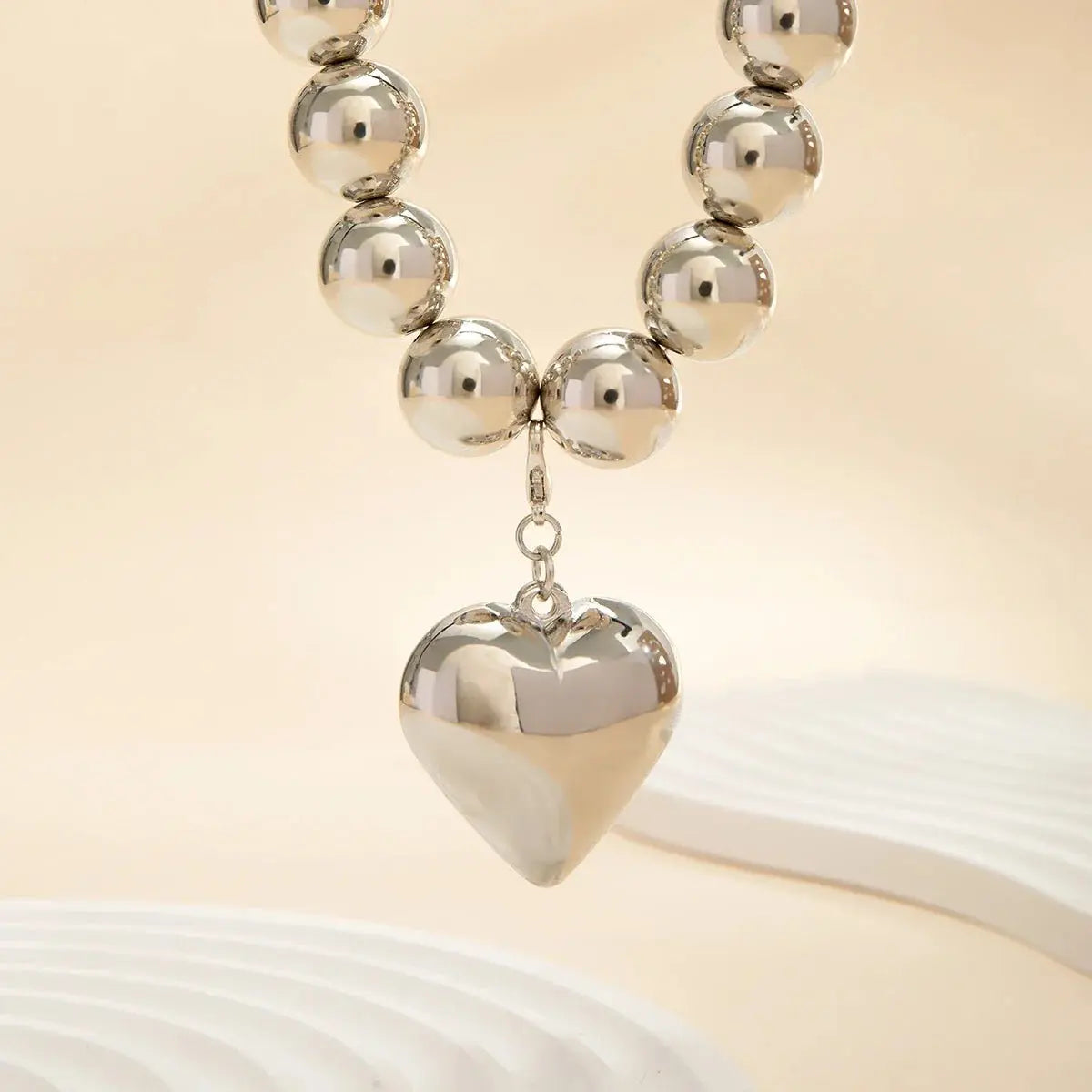 ball chain necklace Heart Pendant Choker Collar - Blade & Thread
