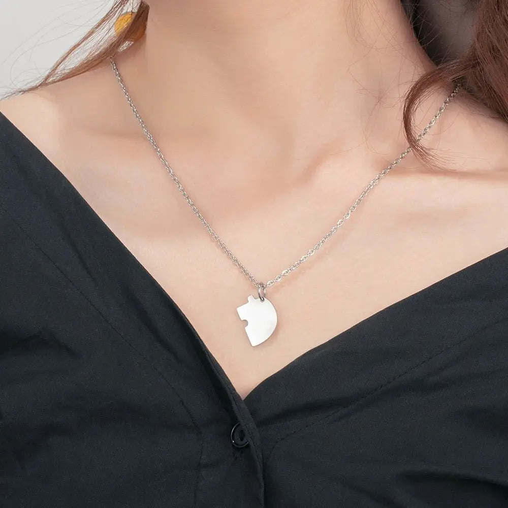 BFF Heart Shaped Friendship Birthstone Necklace with for 4 Friends - Blade & Thread