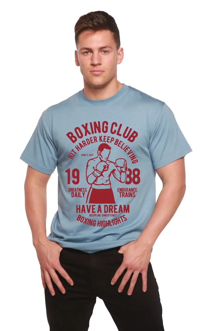 Boxing Club Men's Bamboo Viscose/Organic Cotton Short Sleeve Graphic T-Shirt Spun Bamboo