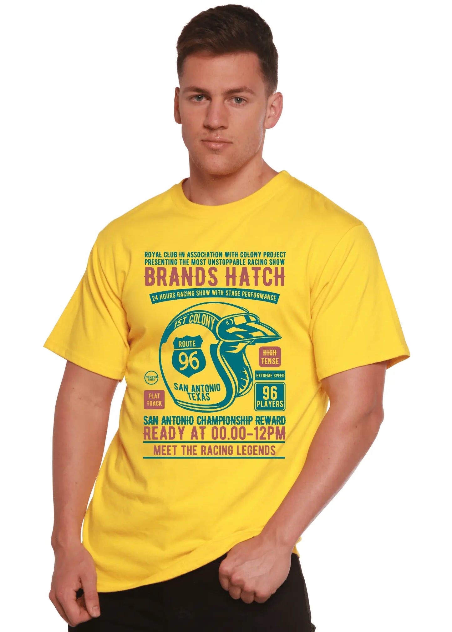 Brands Hatch Men's Bamboo Viscose/Organic Cotton Short Sleeve Graphic T-Shirt - Blade & Thread