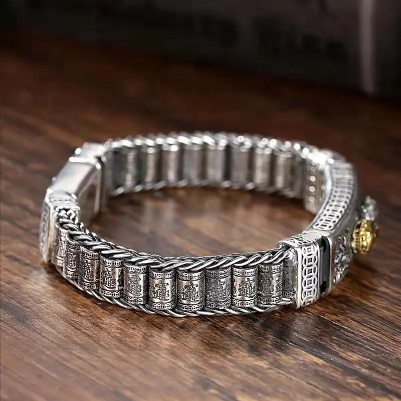 Brave troops silver rotating bead bracelet - Blade & Thread
