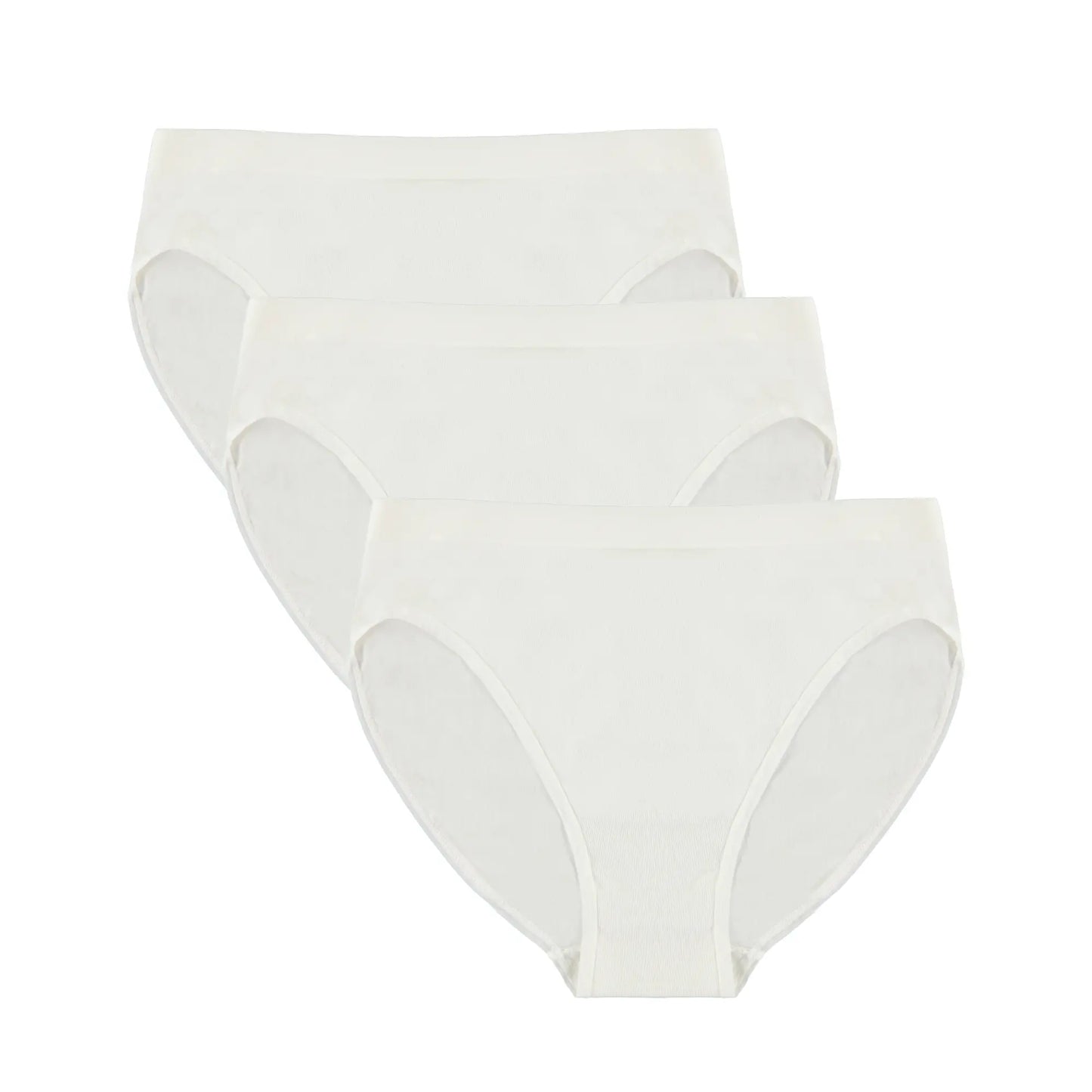 Women's Bamboo/Cotton High Leg Brief Style Underwear Natural Color - 3-pack Spun Bamboo