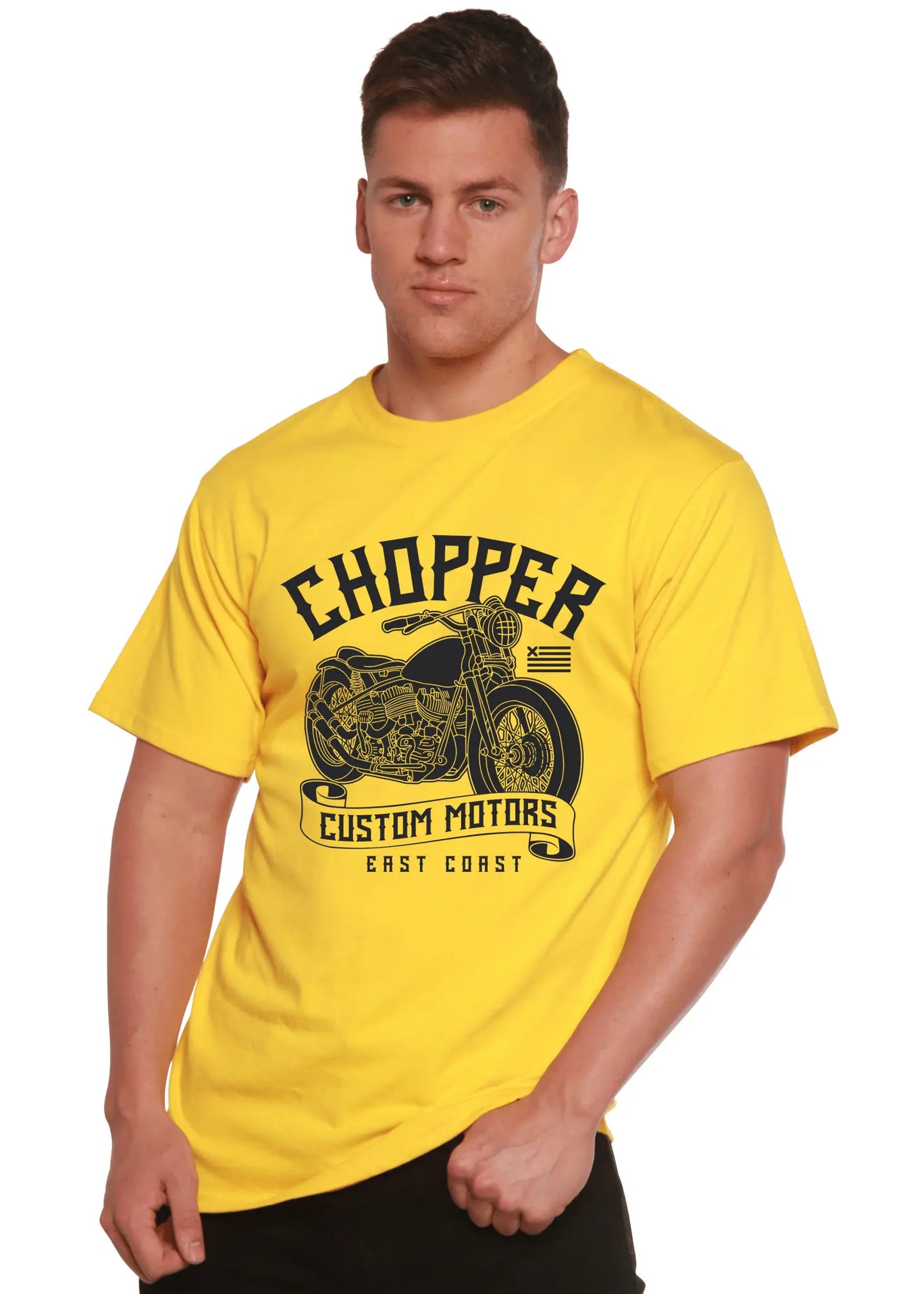 Chopper Custom Motors Men's Bamboo Viscose/Organic Cotton Short Sleeve Graphic T-Shirt - Blade & Thread