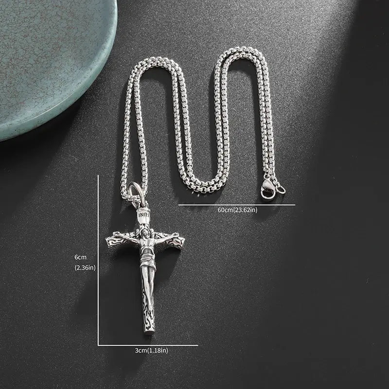 Christian Good Friday Cross Amulet Pendant Necklace - Blade & Thread
