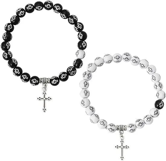 Couple colorful rosary bracelets - Blade & Thread
