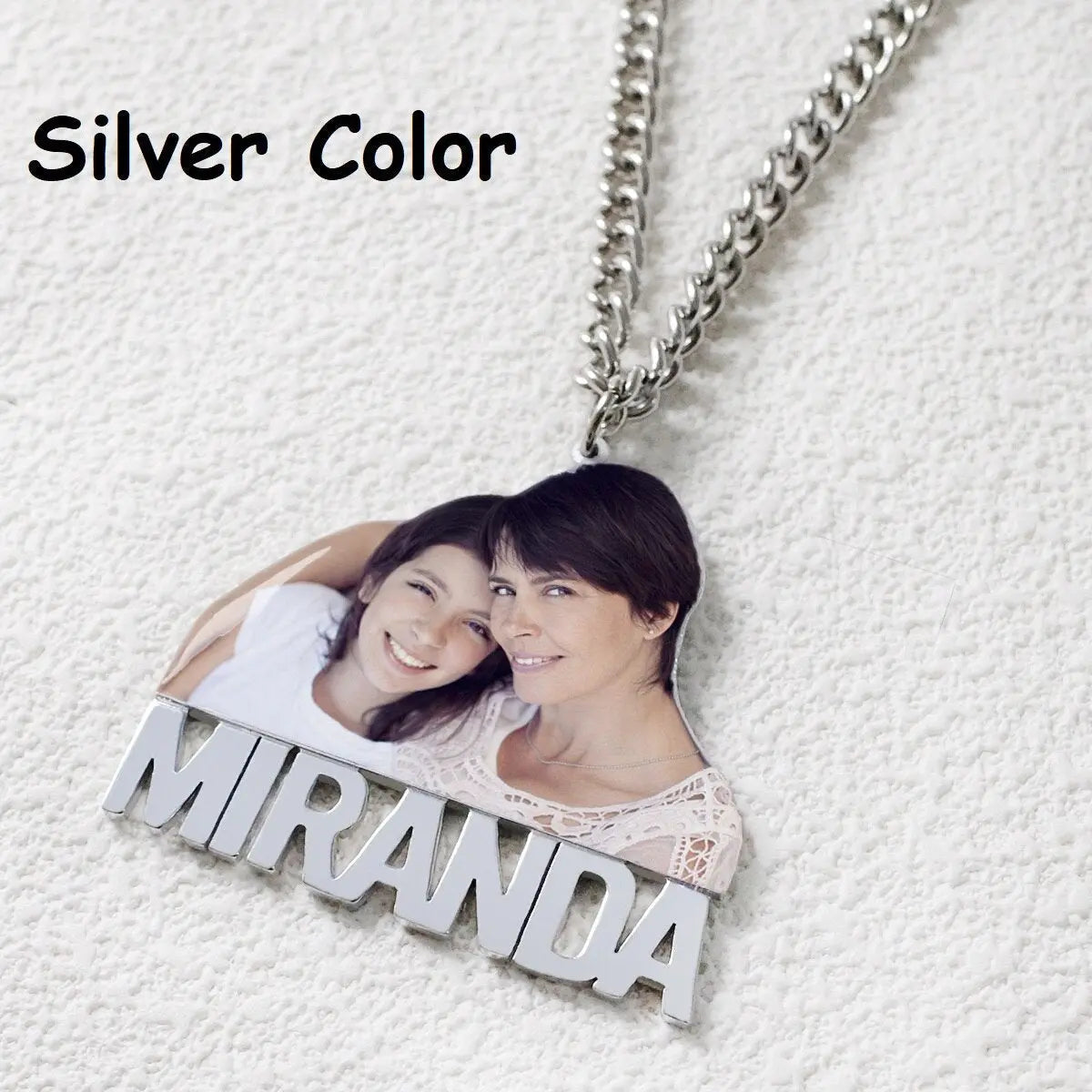Custom Name Memory Necklace,Personalized Name Necklaces with Picture,Handmade Nameplate Necklace, - Blade & Thread