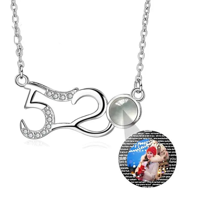 Custom Photo Projection Pendant Personalized Charm 520 Shape Crystal Necklace - Blade & Thread