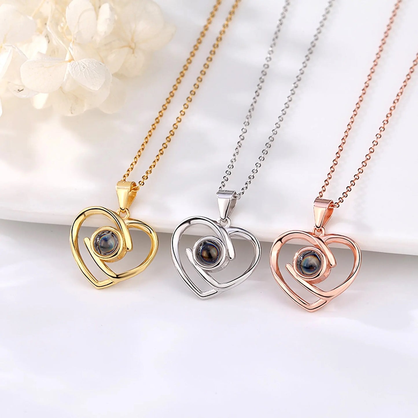Customizable Photo Ladies Personality Heart Necklace With Silver Material Valentine's Day Christmas Gift With Romantic Gift - Blade & Thread