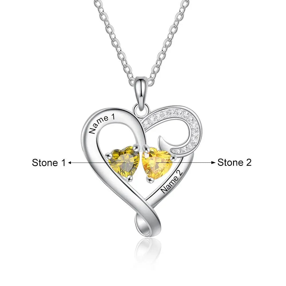 Customized Couple Engraved Necklace Personalized Heart Name Necklace - Blade & Thread