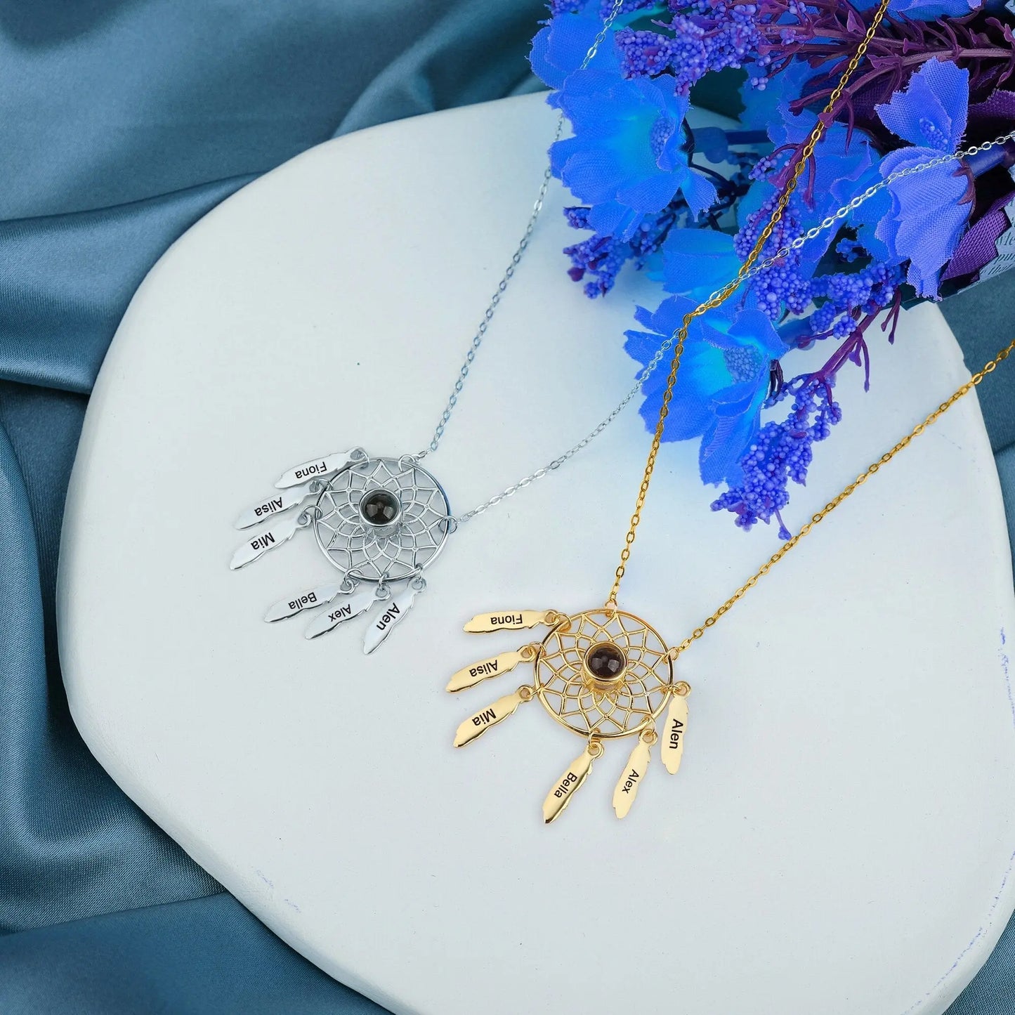 Customized Photo Dream catcher Projection Pendant Necklace - Blade & Thread
