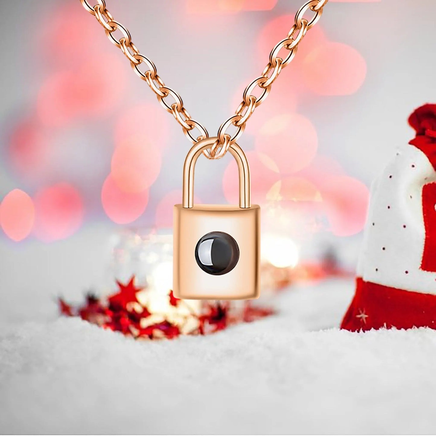 Customized photo key lock Projection Photo Necklace Personality Creative Pendant - Blade & Thread