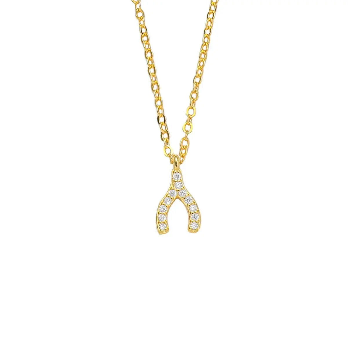 Diamond wishbone necklace - Blade & Thread