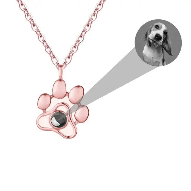 dog memorial necklace with picture Pendant Personalized Projection Necklace - Blade & Thread