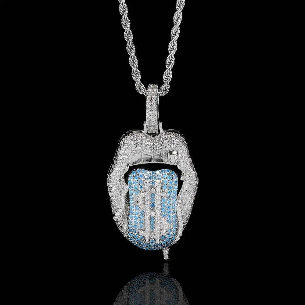 Dollar Mouth Tongue Hip Hop Jewelry Micro-inlaid Zircon Pendant wholesale - Blade & Thread