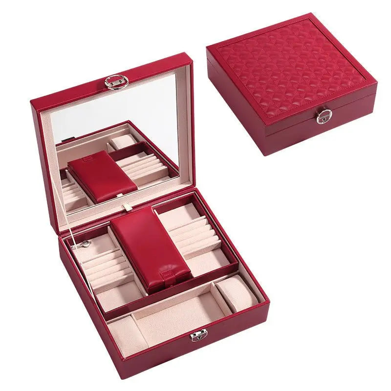 European-style high-end mirror and large capacity jewelry box - Blade & Thread