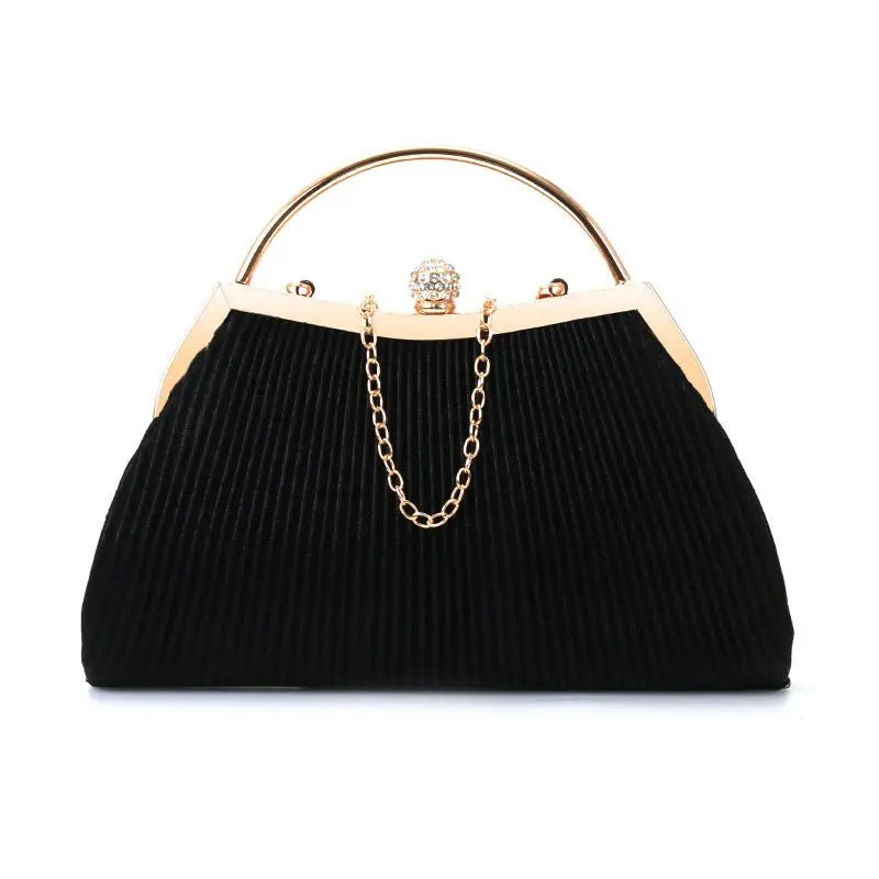 folded metal diamond-studded handbag wedding clutch bag - Blade & Thread
