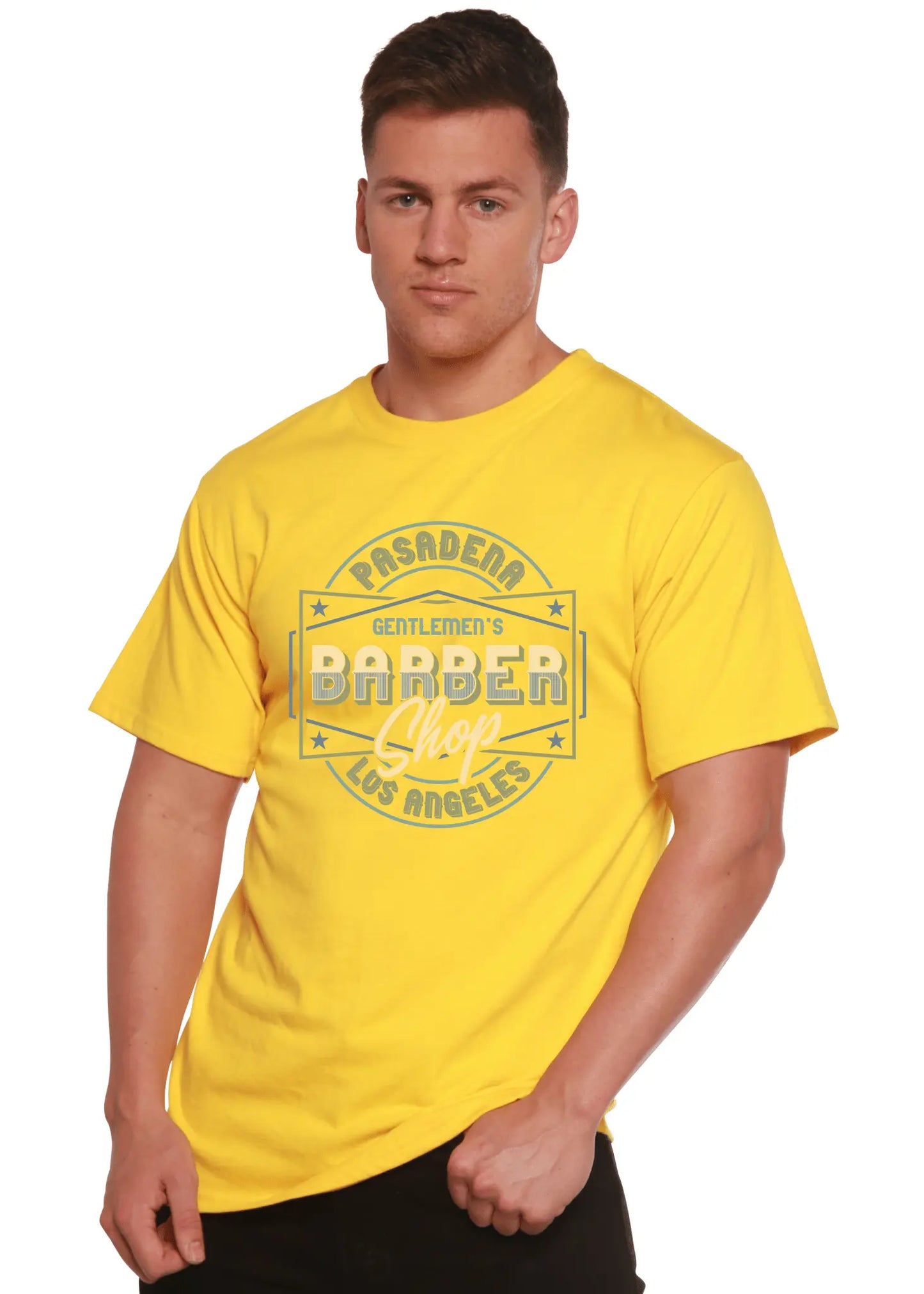 Gentlement's Barber Shop Men's Bamboo Viscose/Organic Cotton Short Sleeve Graphic T-Shirt - Blade & Thread