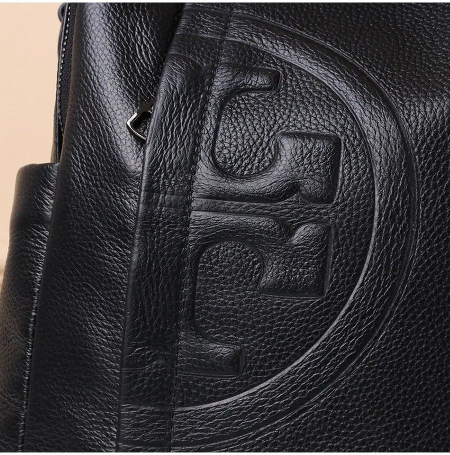 Genuine Real Cowhide Leather Backpack High Quality Women's Bag Durable Dirty Student School Bag - Blade & Thread