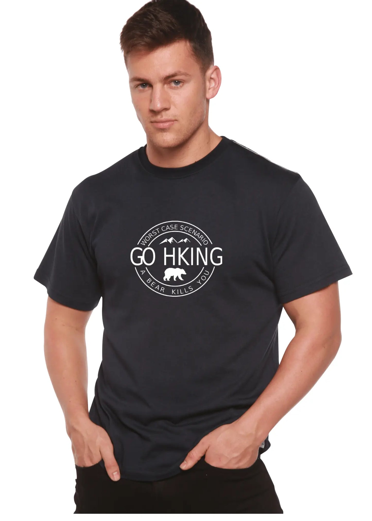 Go Hiking Men's Bamboo Viscose/Organic Cotton Short Sleeve Graphic T-Shirt - Blade & Thread