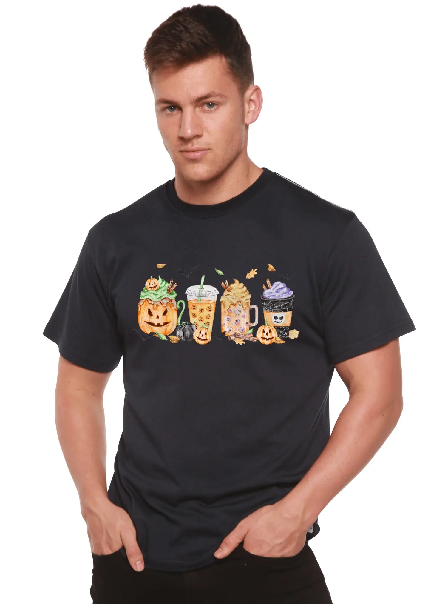 Happy Halloween Men's Bamboo Viscose/Organic Cotton Short Sleeve Graphic T-Shirt - Blade & Thread