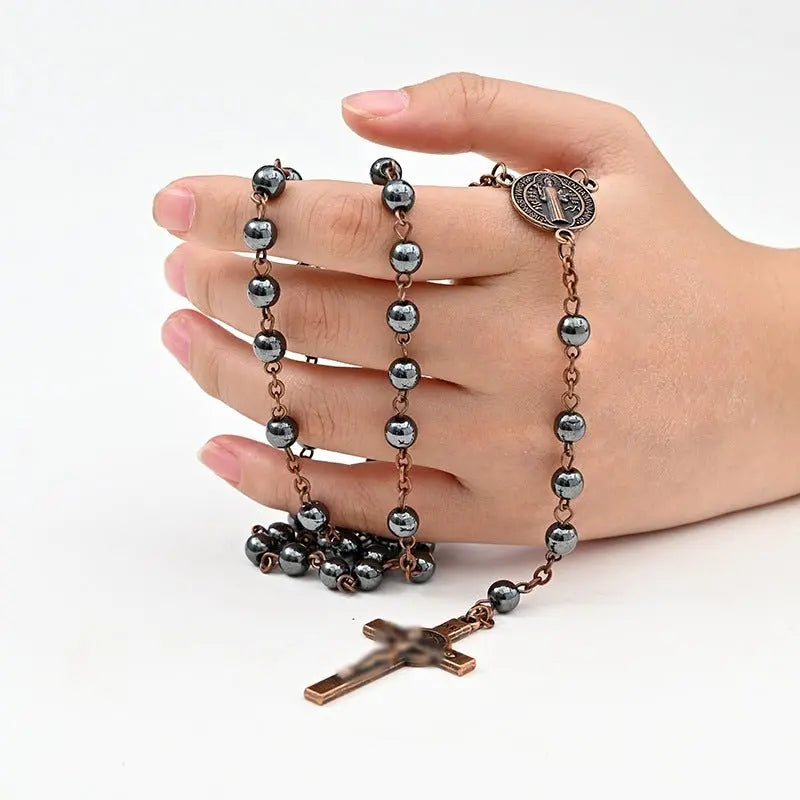 Hematite Cross Necklace - Blade & Thread