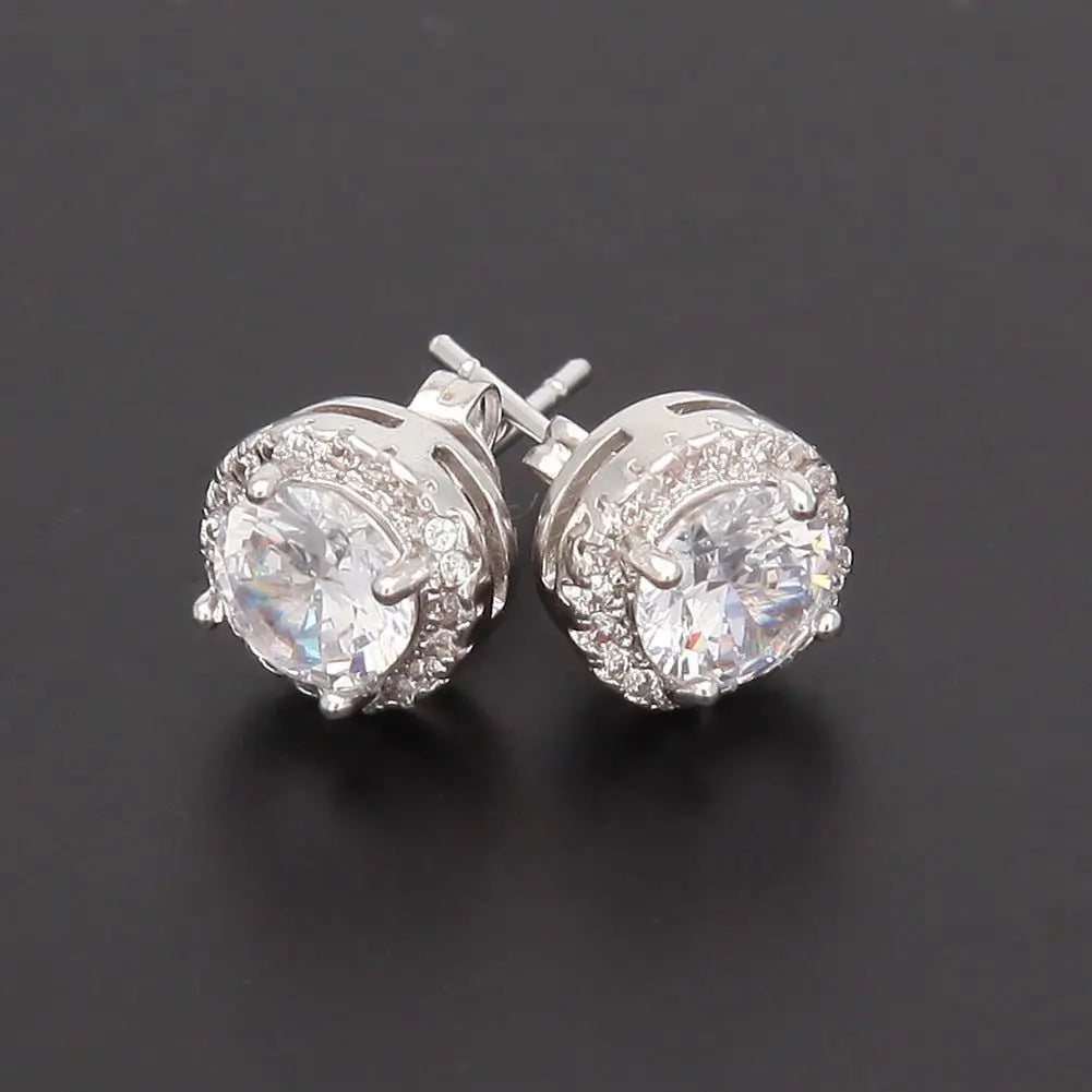Hip Hop Four-Prong Black Zircon Earrings - Blade & Thread