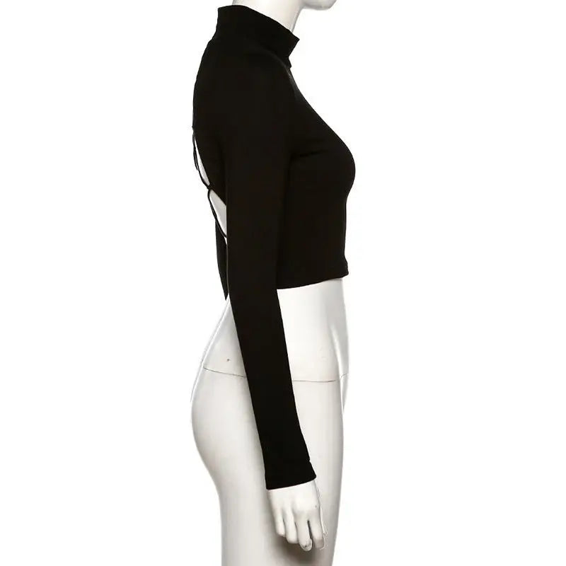 Hollow Knit Top Sweater Women Party Navel Slim Ribbed Summer Lady Shirts - Blade & Thread