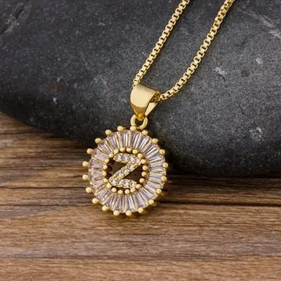Initial Letter Necklace 26 Letters Charm Gold Name Necklace Pendant nowadaysfashion
