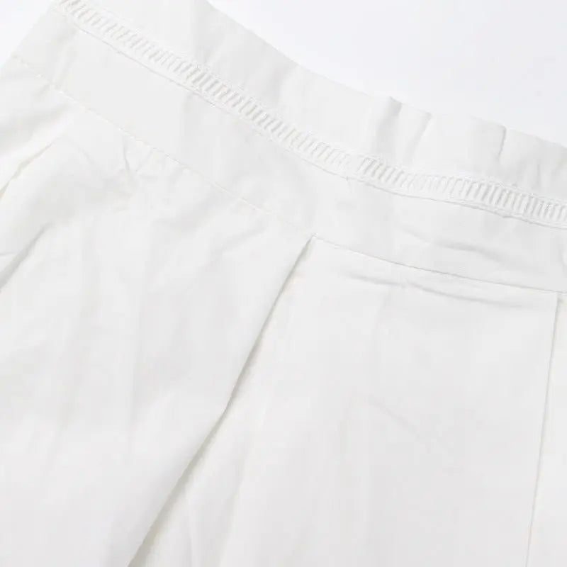 Lapel short-sleeved shirt + skirt lace embroidery two-piece suit for women - Blade & Thread