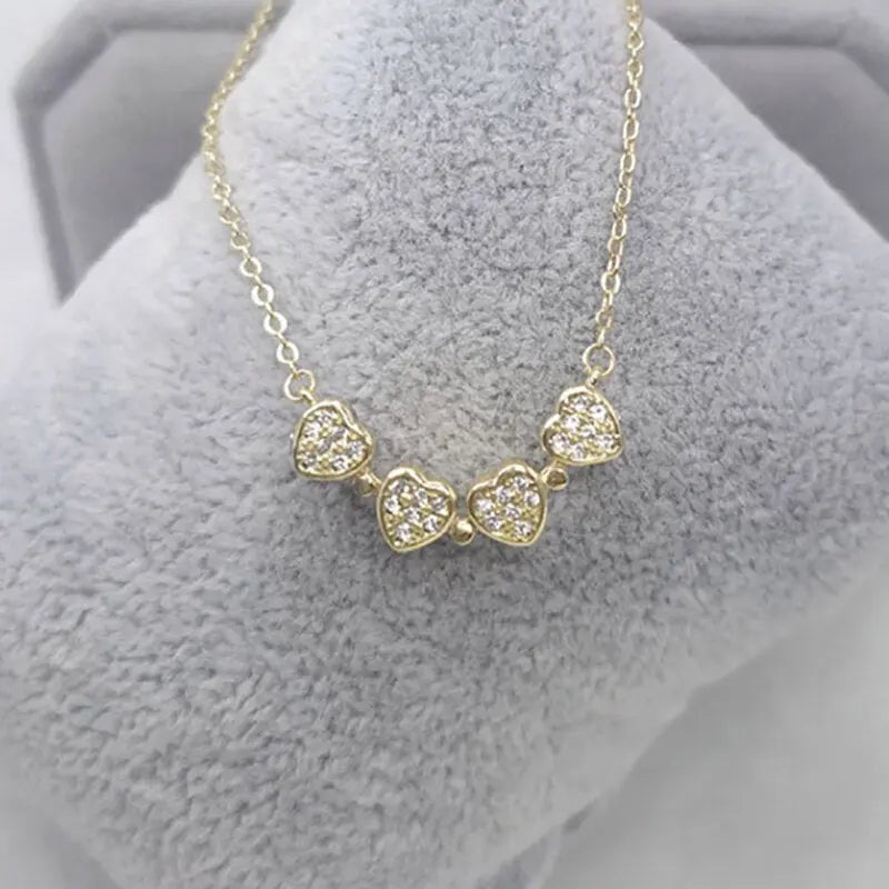Love Heart Shaped Double Side Moonstone Magnetic Four Leaf Clover Good Pendant Necklace - Blade & Thread