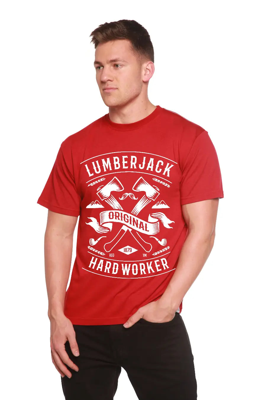 LumberJack Men's Bamboo Viscose/Organic Cotton Short Sleeve Graphic T-Shirt Spun Bamboo
