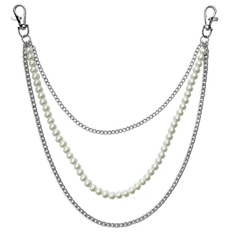 Metal pearl three-layer chain - Blade & Thread