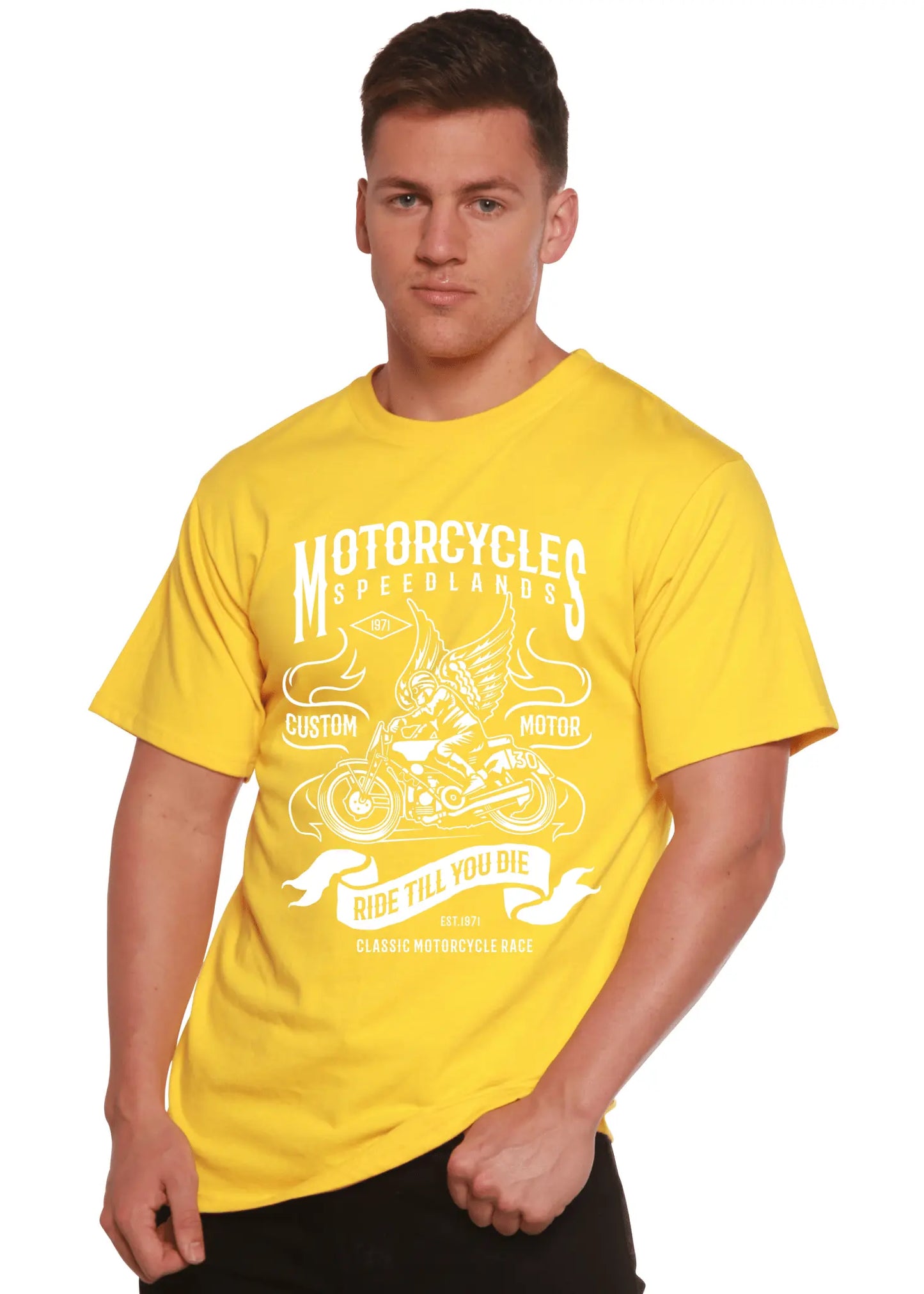 Motorcycles Men's Bamboo Viscose/Organic Cotton Short Sleeve Graphic T-Shirt - Blade & Thread