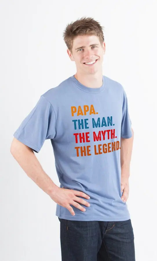 Papa, the Man, the Myth, the Legend Men's Bamboo Viscose/Organic Cotton Short Sleeve Graphic T-Shirt - Blade & Thread