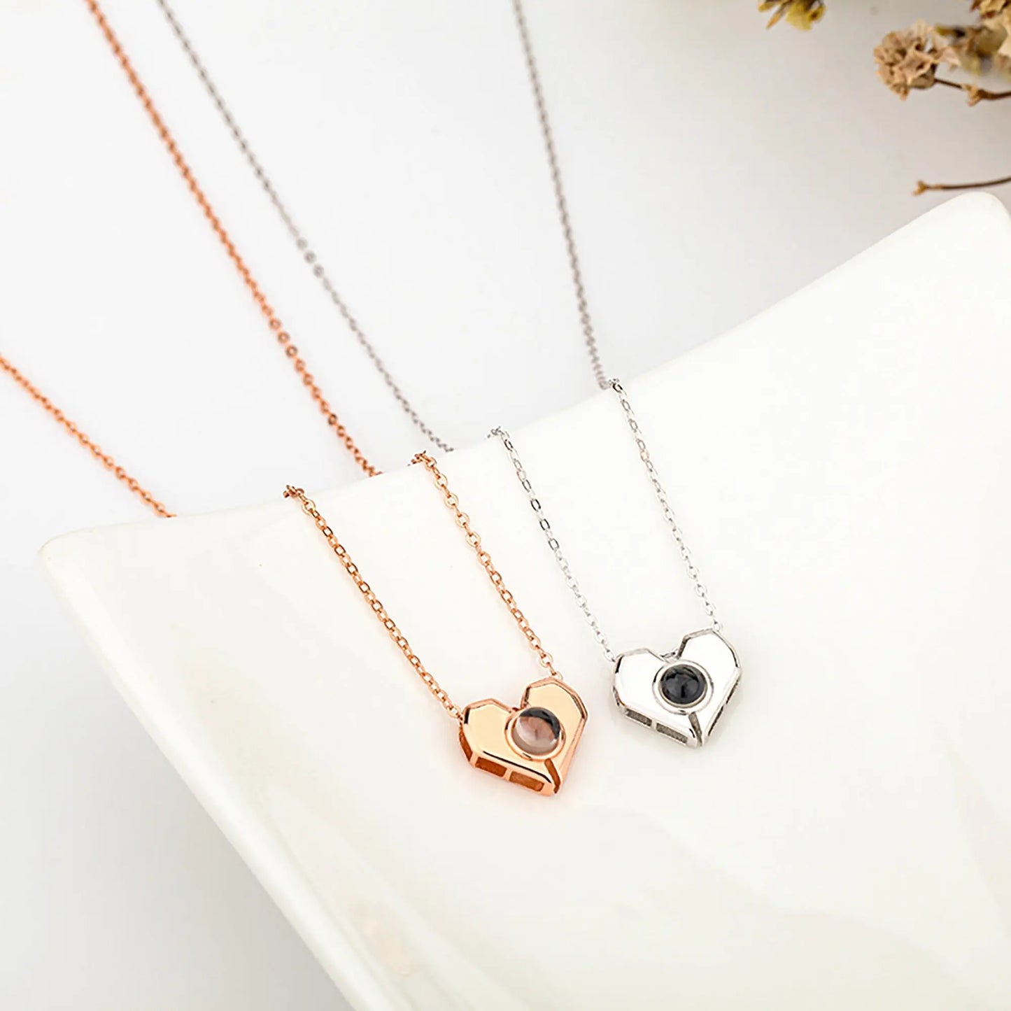 Personalized Heart Shaped 100 Languages I Love You Projection Name Necklace - Blade & Thread