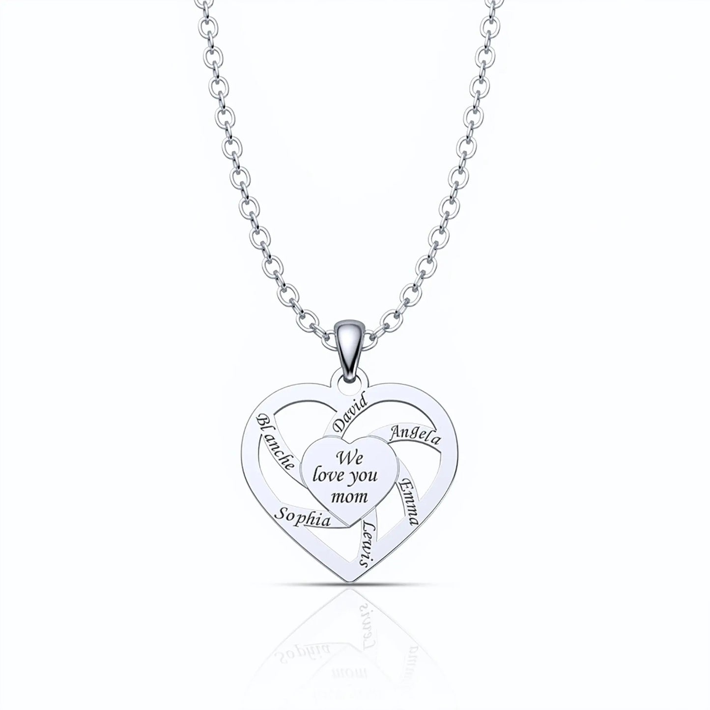 Personalized Mother Name Necklace With Text Custom Heart Pendant Necklace - Blade & Thread
