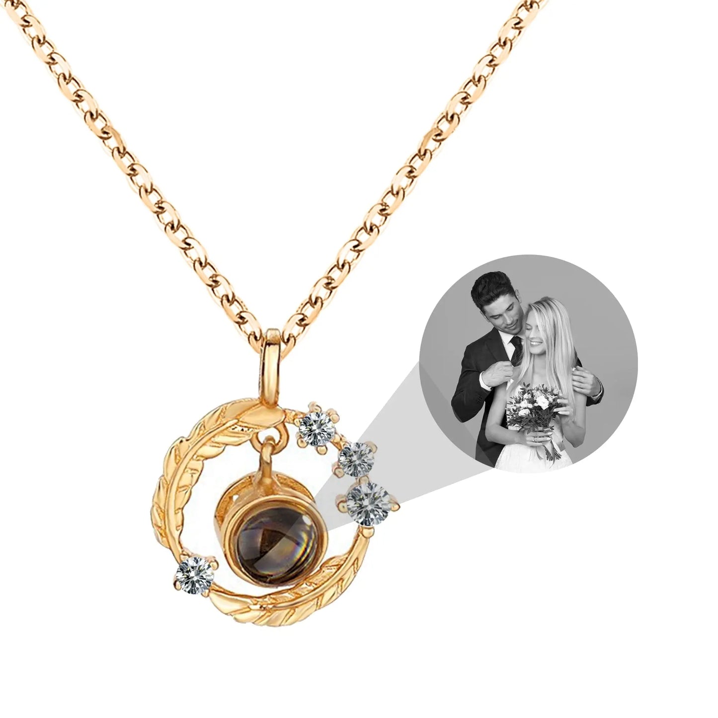 Personalized Photo Feather Projection Necklace New Jewelry - Blade & Thread